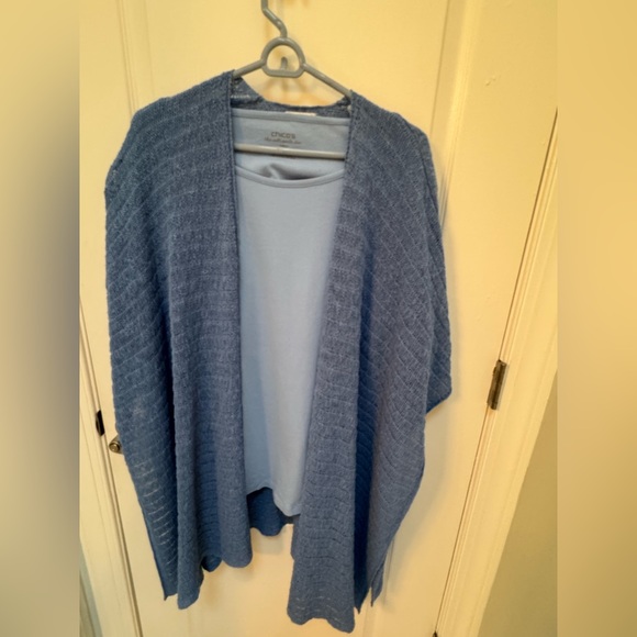 Chico’s Ultimate Tee, Size 2 or large, lite blue, 3/4 sleeves - Picture 9 of 9